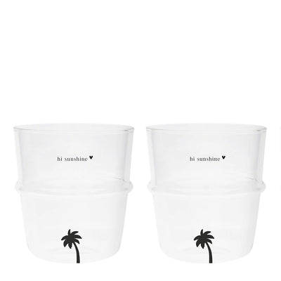 Bastion Collections Wasser-Glas 2er-Set Hi Sunshine schwarz