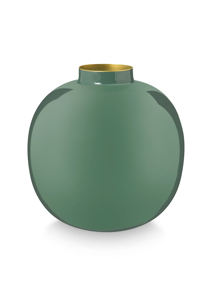 Pip Studio Vase Metall dunkelgrün 23 cm