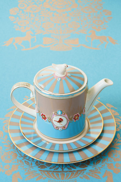 Pip Studio Espresso-Tasse mit Teller Love Birds blau 4er-Set