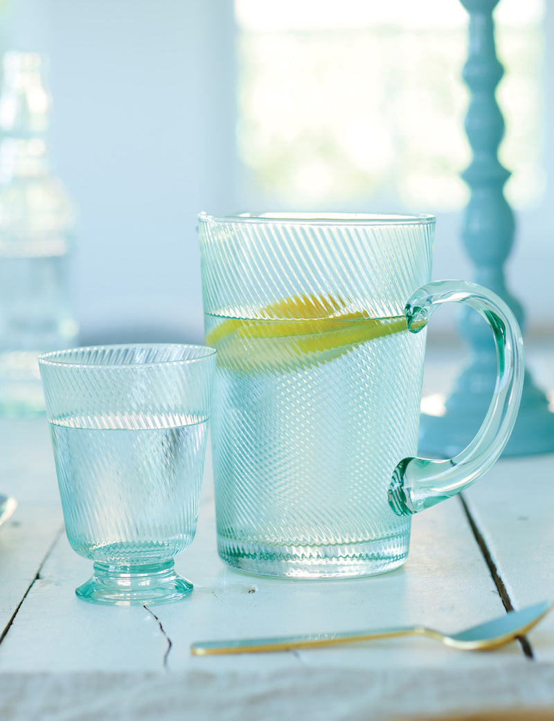 Pip Studio Wasserglas Twisted blau