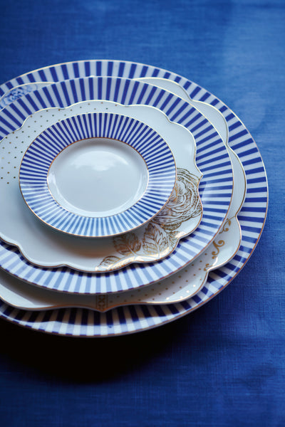 Pip Studio Frühstücksteller Royal Stripes blau 21 cm