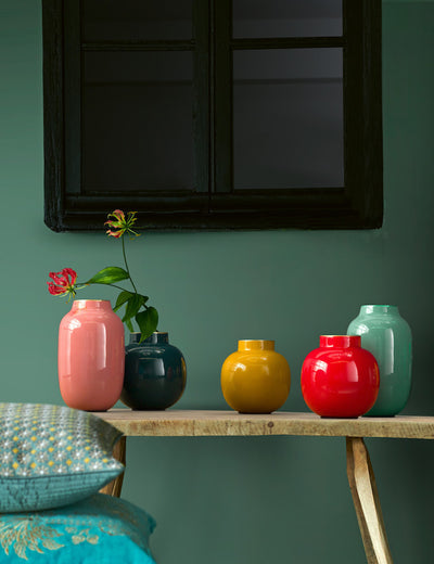 Pip Studio Vase Metall grün rund 10 cm