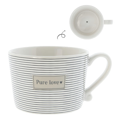 Bastion Collections Tasse Pure Love gestreift schwarz