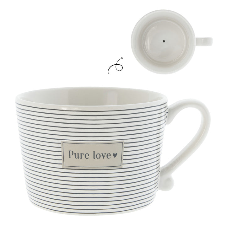 Bastion Collections Tasse Pure Love gestreift schwarz
