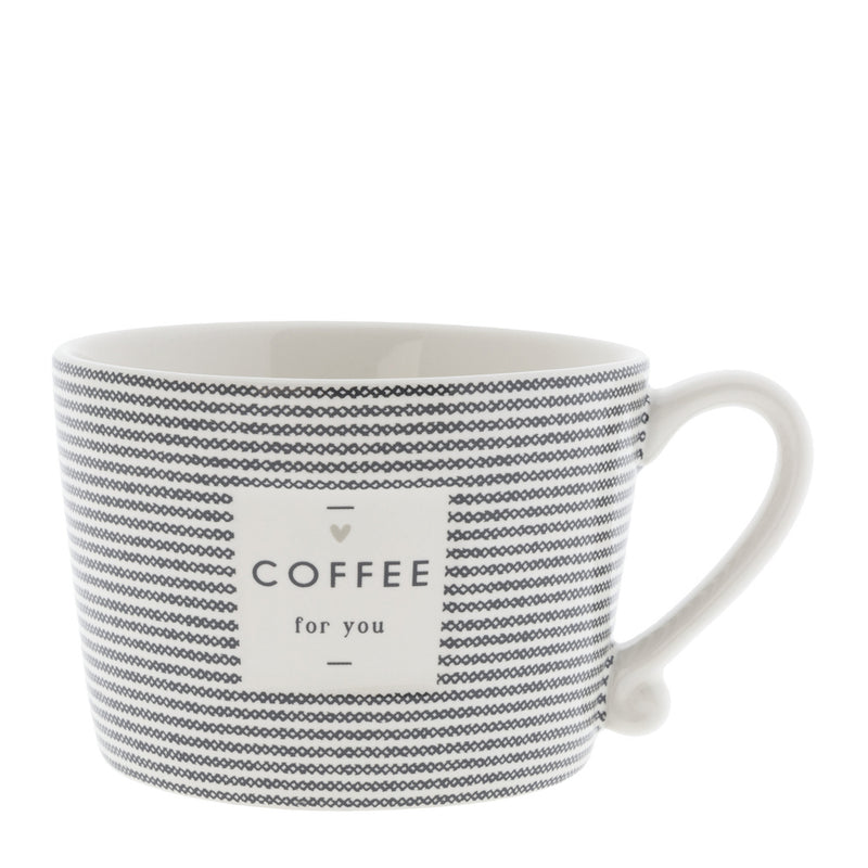 Bastion Collections Tasse Coffee Stripes Schwarz