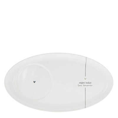 Bastion Collections Teller oval Enjoy today love schwarz