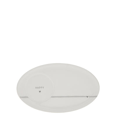 Bastion Collection Espresso Teller oval Happy grau