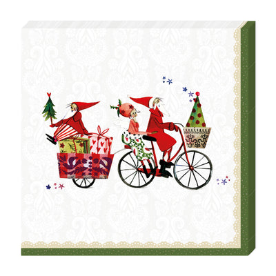 Papierservietten Weihnachtsfahrrad