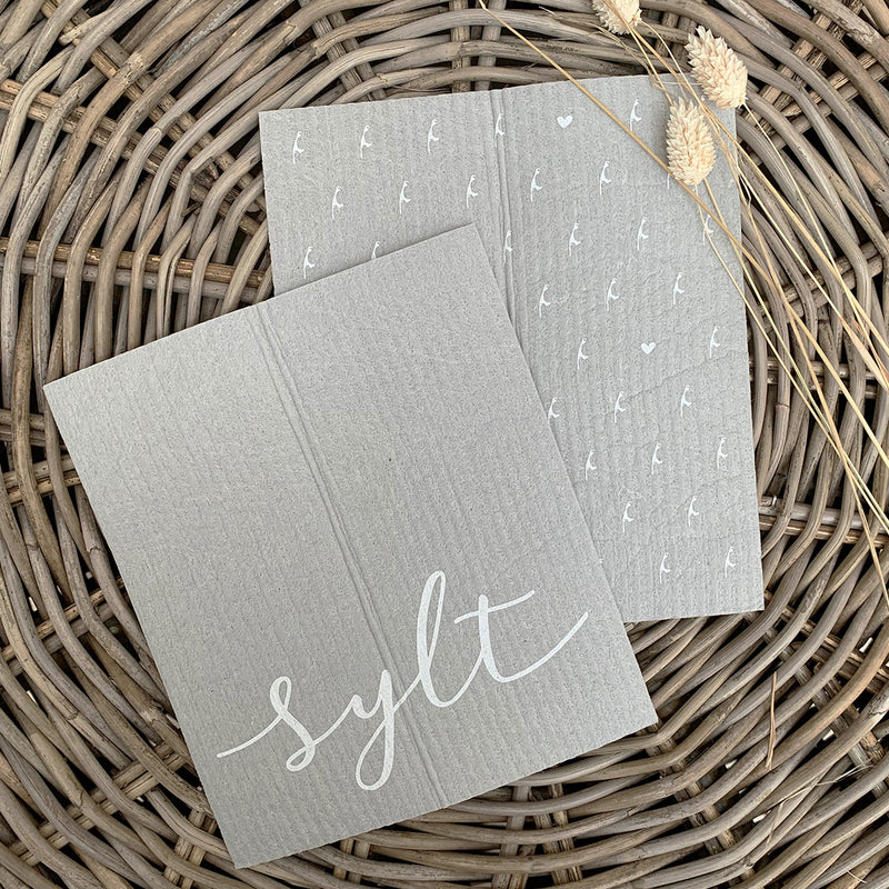 Schwammtücher Sylt 2er-Set grau
