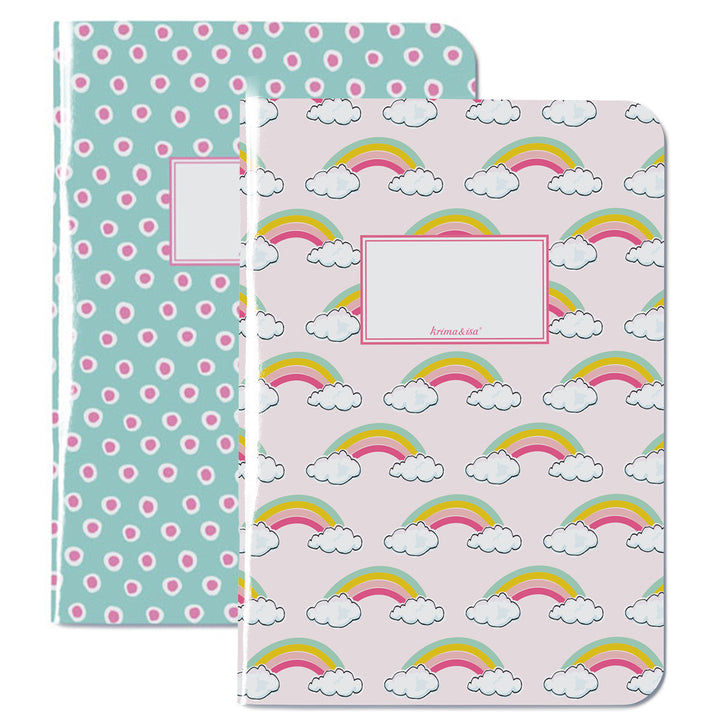 krima & isa Notizhefte Regenbogen kariert A5 2er-Set