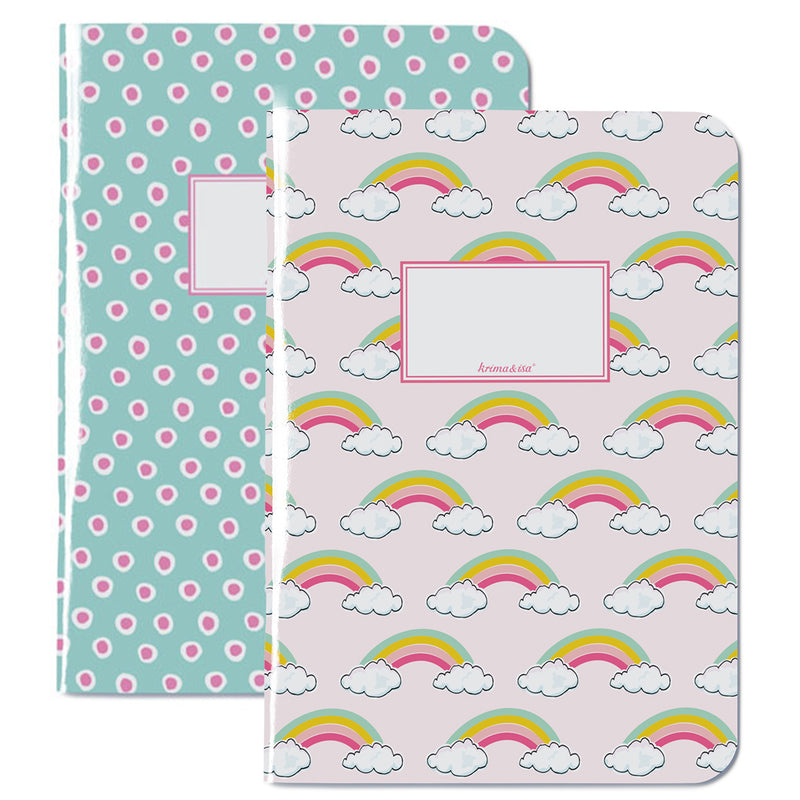 krima & isa Notizhefte Regenbogen kariert A5 2er-Set