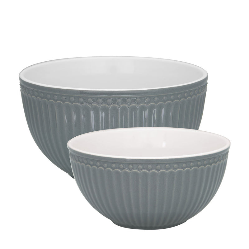 Greengate Servierschalen Alice 2er-Set steingrau