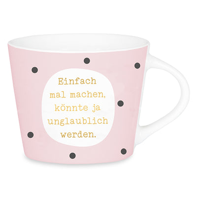 Espresso Tasse Einfach mal machen..gepunktet rosa