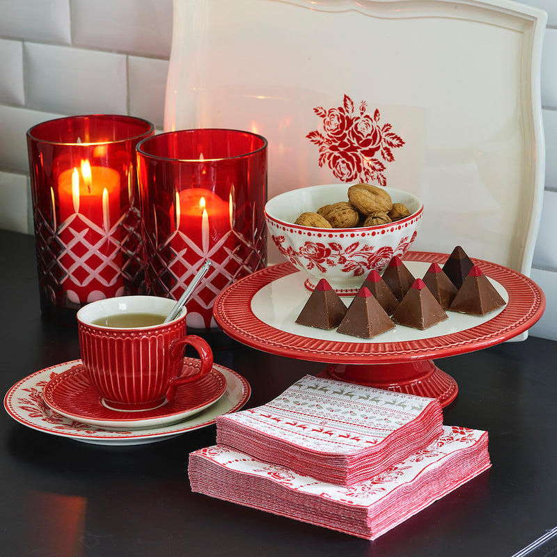 Greengate Tortenplatte Alice rot