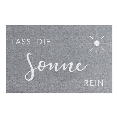 Eulenschnitt Fußmatte Lass die Sonne rein grau