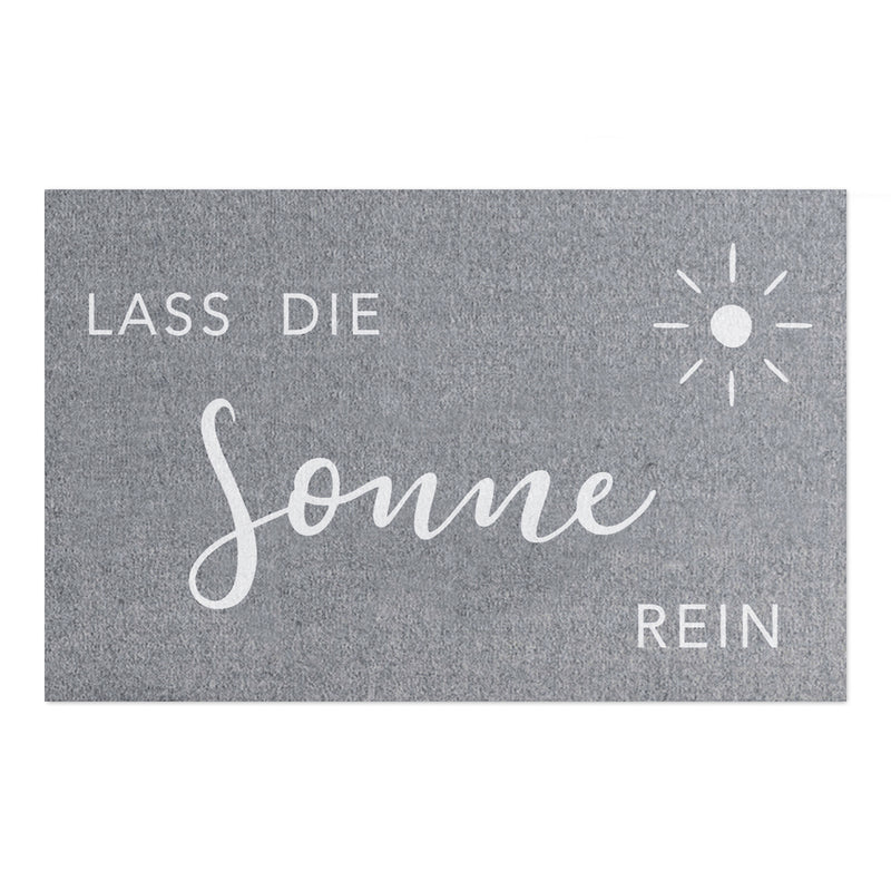 Eulenschnitt Fußmatte Lass die Sonne rein grau