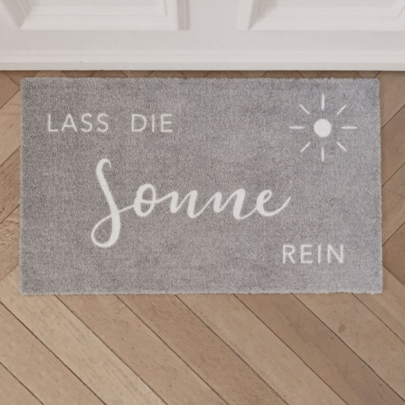 Eulenschnitt Fußmatte Lass die Sonne rein grau