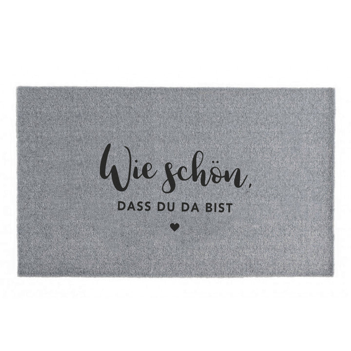 Eulenschnitt Fußmatte wie schön, dass du da bist grau groß