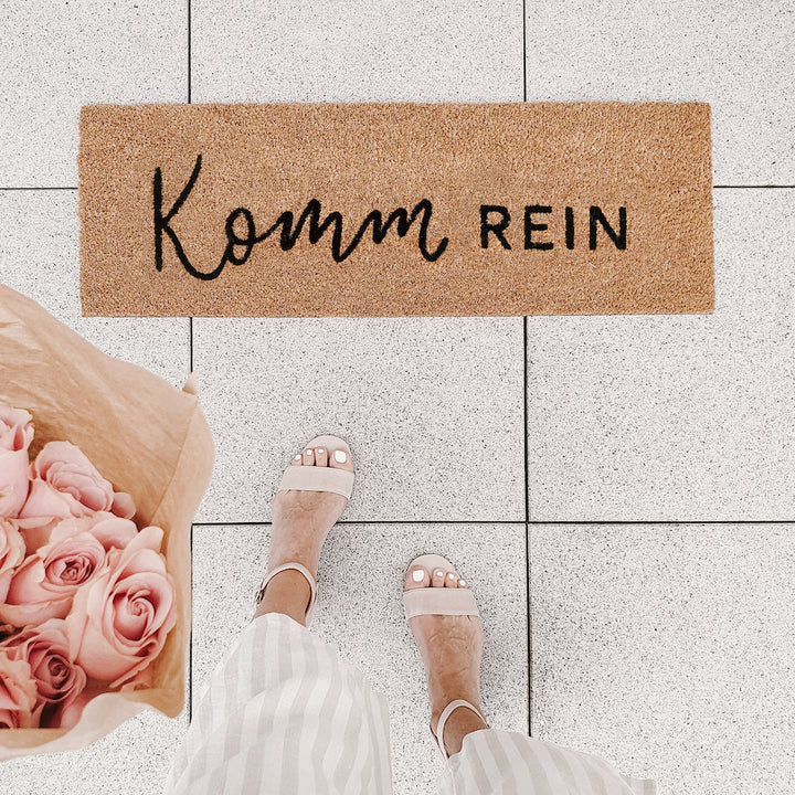 Eulenschnitt Kokos Fußmatte Komm rein klein