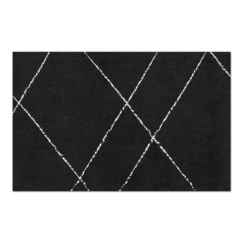 Eulenschnitt waschbare Fußmatte Lines schwarz