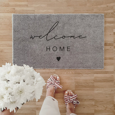 Eulenschnitt Fußmatte Welcome home grau