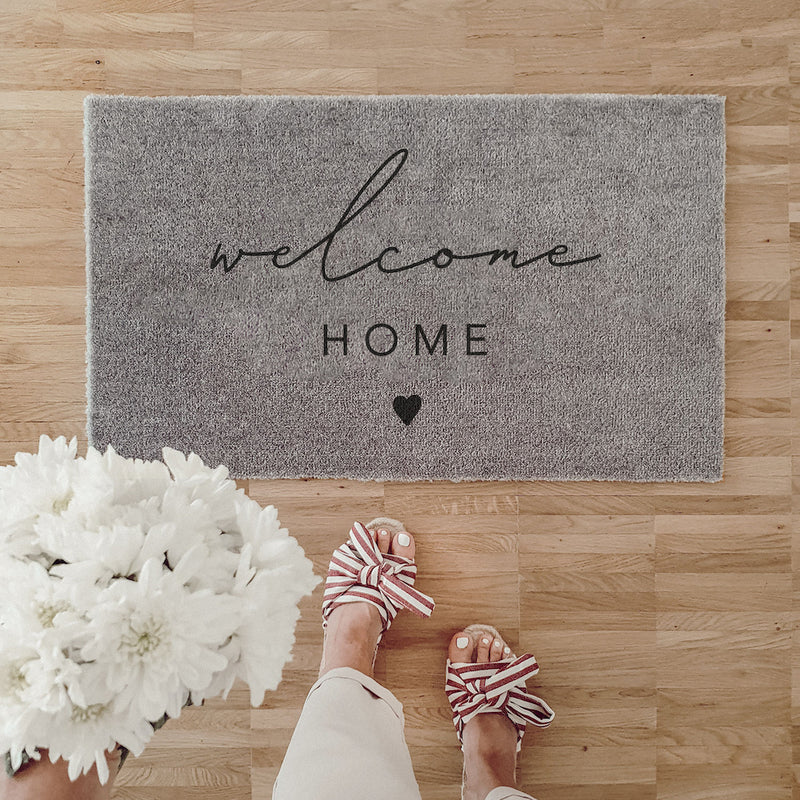 Eulenschnitt Fußmatte Welcome home grau