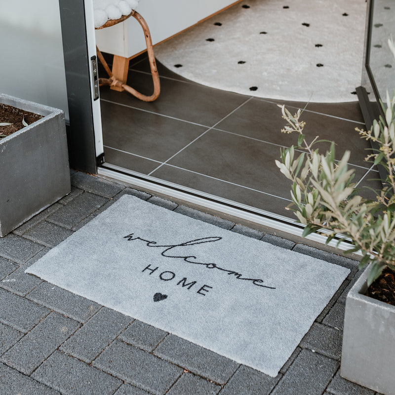 Eulenschnitt Fußmatte Welcome home grau