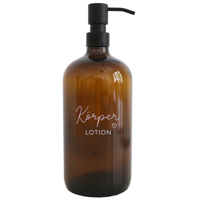 Eulenschnitt Seifenspender Körperlotion Braunglas 1000 ml