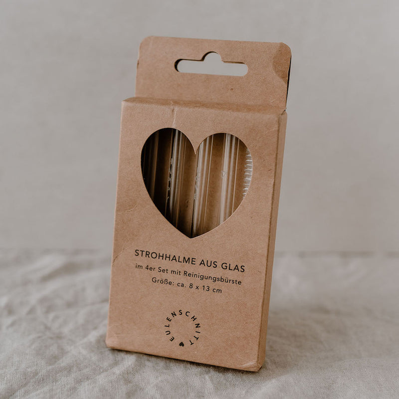 Eulenschnitt Trinkhalme Hello Love 4er-Set weiß