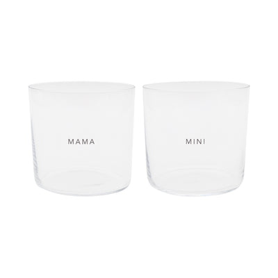 Eulenschnitt Trinkglas Mama 2er-Set schwarz