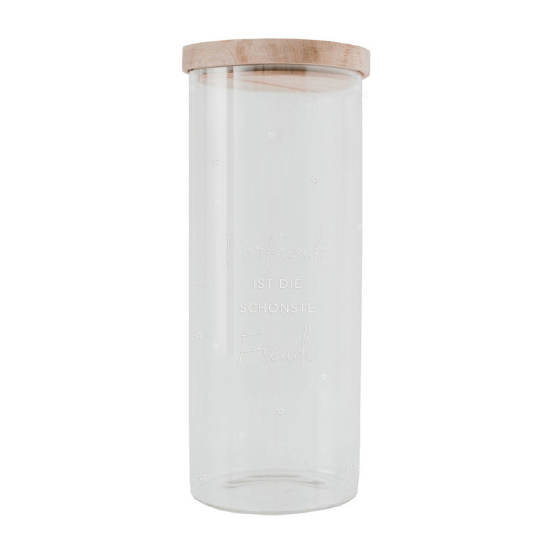 Eulenschnitt Vorratsglas Vorfreude weiß 25 cm