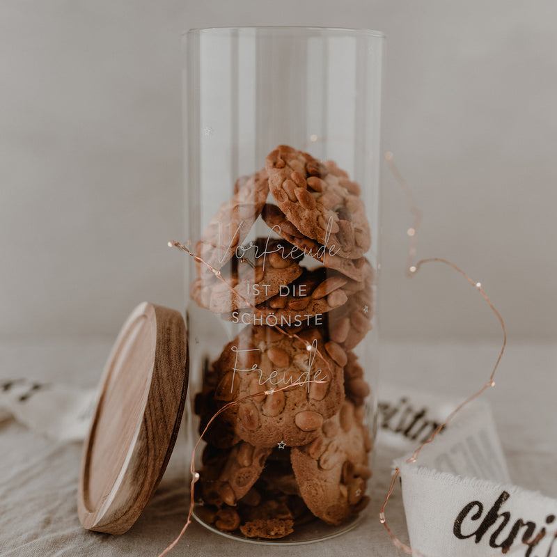 Eulenschnitt Vorratsglas Vorfreude weiß 25 cm