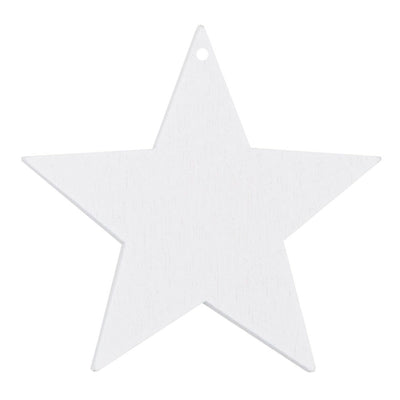 Eulenschnitt Holzanhänger Stern 8er-Set weiß