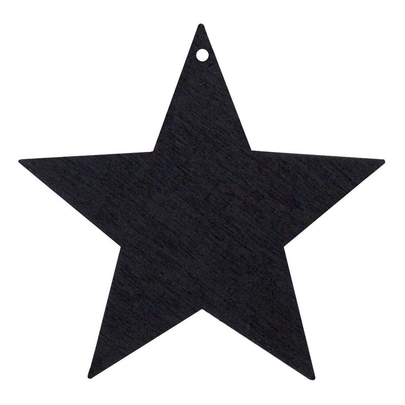 Eulenschnitt Holzanhänger Stern 8er-Set schwarz