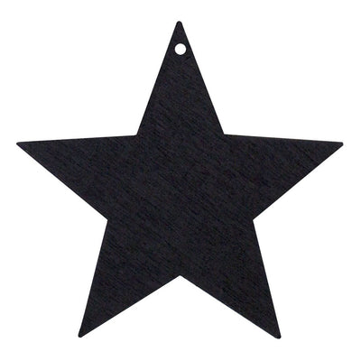 Eulenschnitt Holzanhänger Stern 8er-Set schwarz