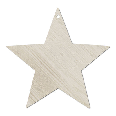 Eulenschnitt Holzanhänger Stern 8er-Set naturfarben