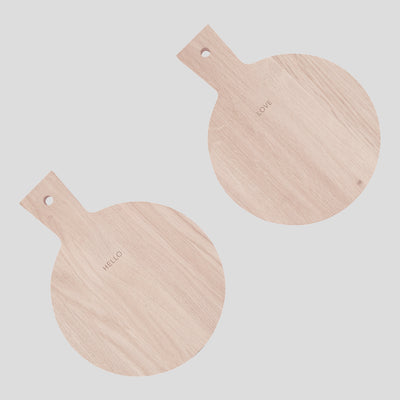Eulenschnitt Mini-Schneidebretter Hello & Love Buche 2er-Set