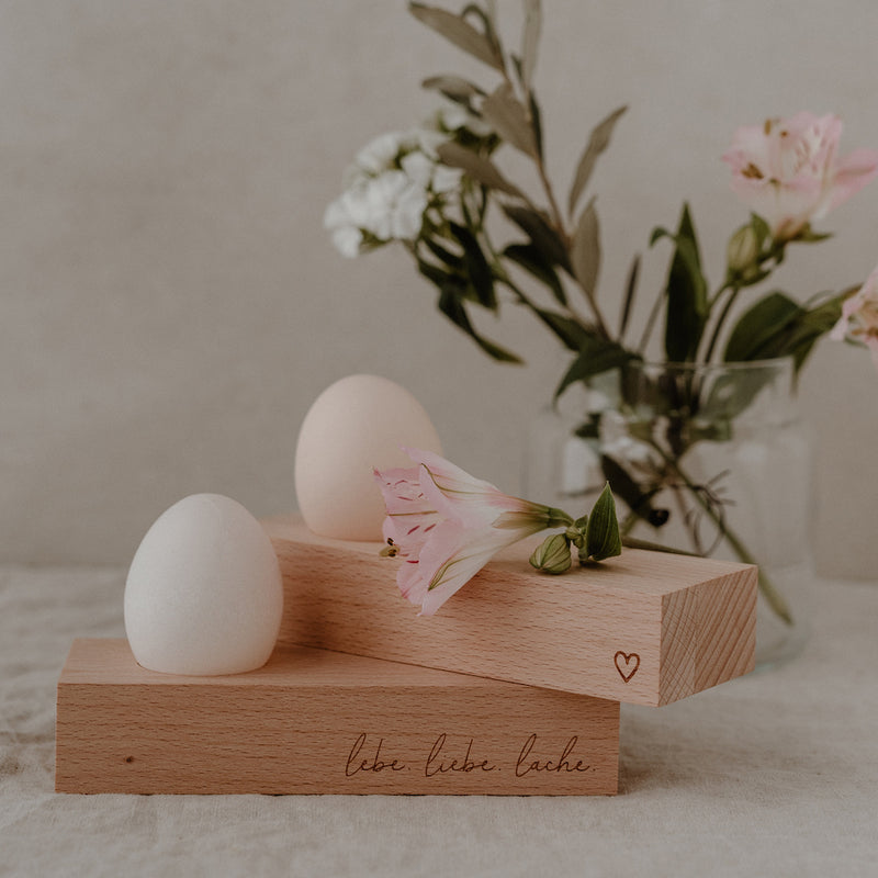 Eulenschnitt Eierbecher Lebe Liebe Lache