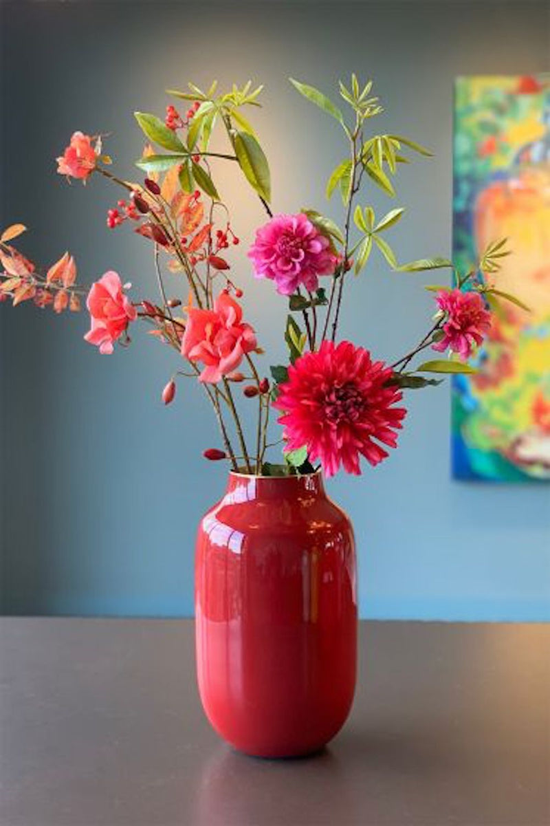Pip Studio Vase Metall Rot Oval 30 cm