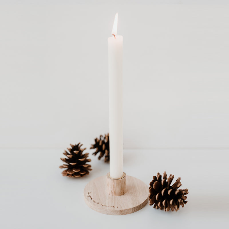 Eulenschnitt Kerzenständer Happiness Eiche