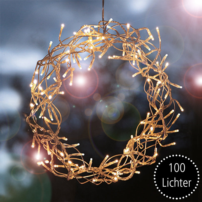 LED - Kranz mit 100 Lichtern