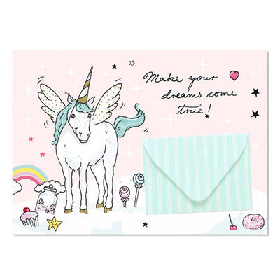 krima&isa Briefchenkarte Einhorn "Make your..."