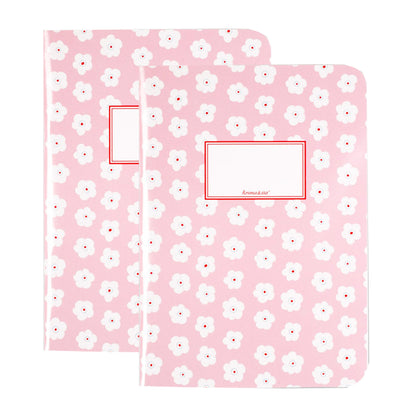 krima&isa Notizhefte A5 rosa Blümchen 2er-Set kariert