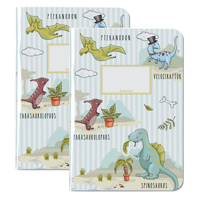 krima & isa Notizheft "Dinos" kariert 2er-Set