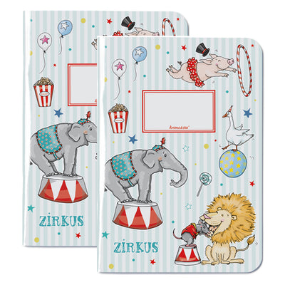 krima & isa Notizheft "Zirkus" kariert 2er-Set