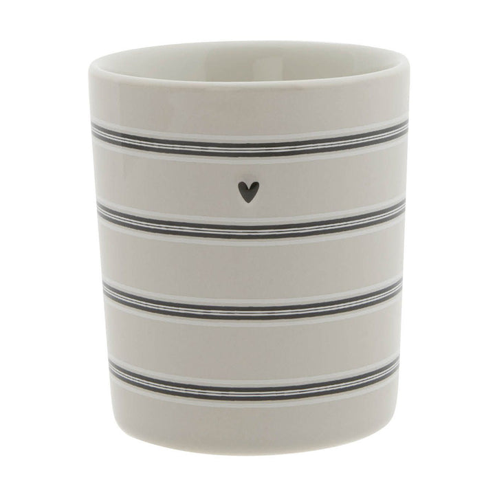 Bastion Collections Becher Herz gestreift titane klein