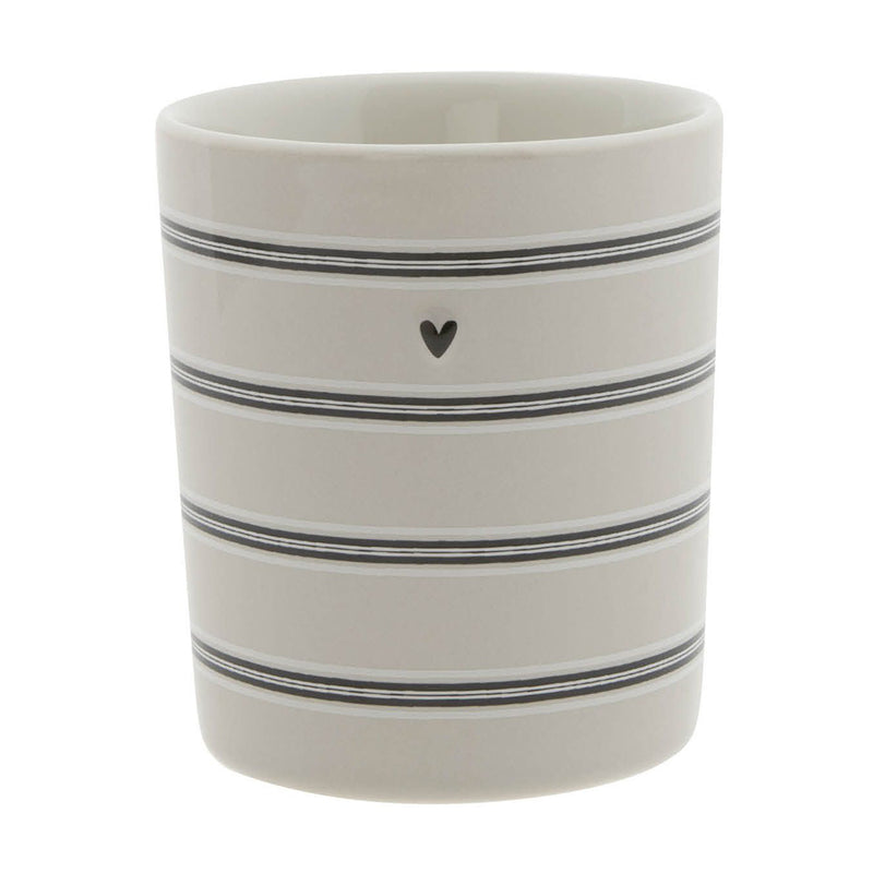 Bastion Collections Becher Herz gestreift titane klein
