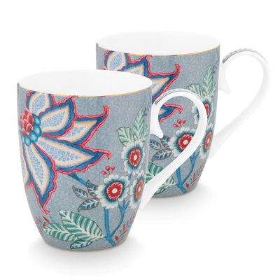 Pip Studio Tasse Flower Festival hellblau groß 2er-Set