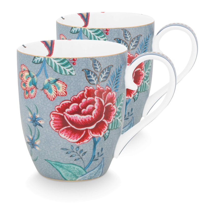 Pip Studio Tasse Flower Festival hellblau XL 2er-Set