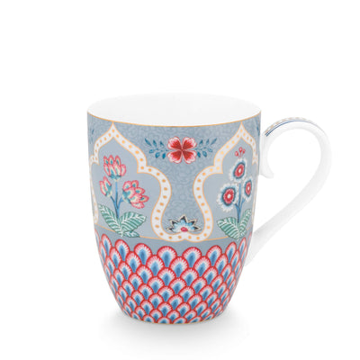 Pip Studio Tasse Flower Festival Muscheloptik hellblau groß